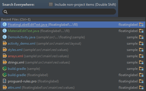 Android Studio search everywhere